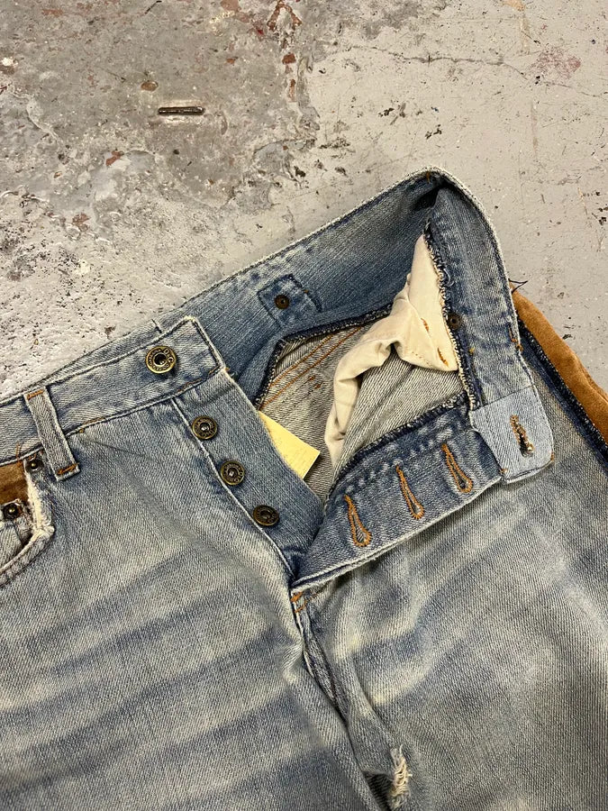 SS2006 Dolce & Gabbana Blue Hybrid Leather Denim Jeans oealadt 9
