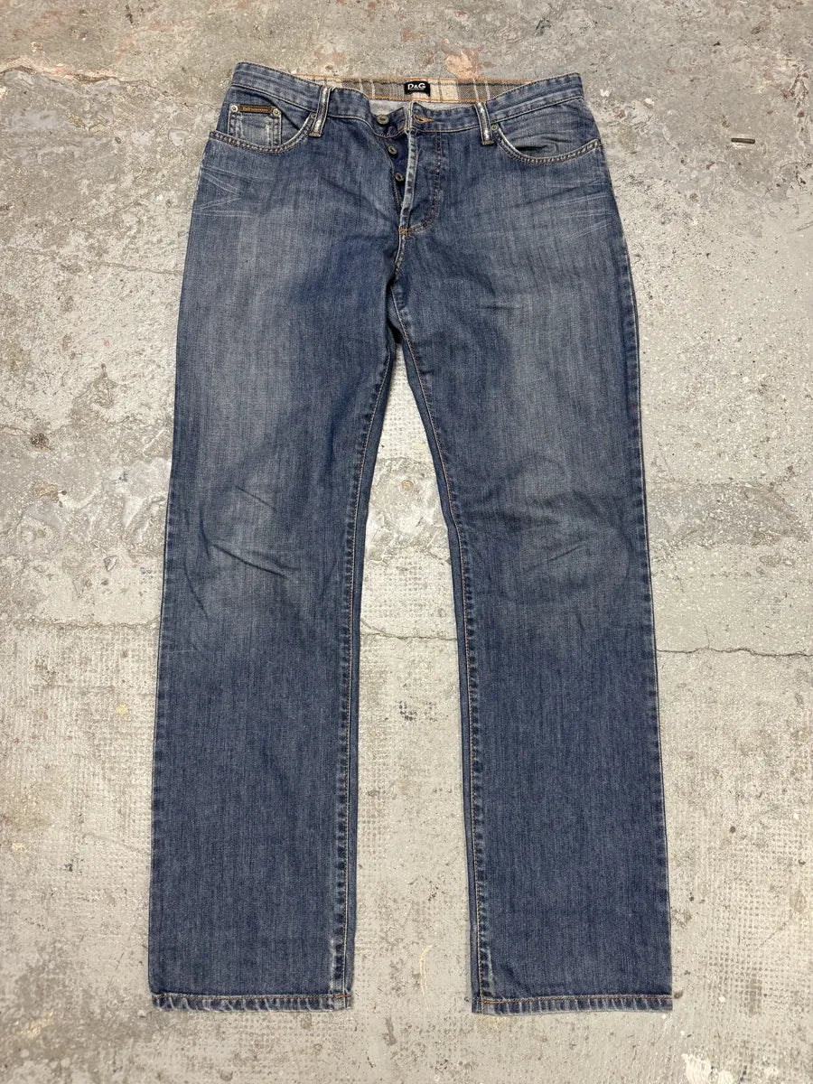 SS2006 Dolce & Gabbana Blue Poem Denim Jeans (L) JaWxAhJ 3