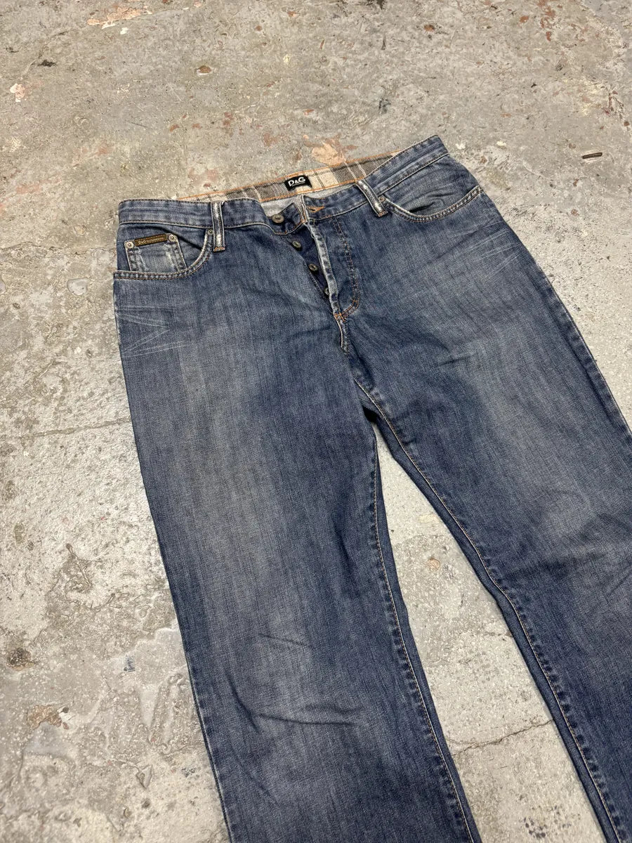 SS2006 Dolce & Gabbana Blue Poem Denim Jeans (L) JaWxAhJ 8