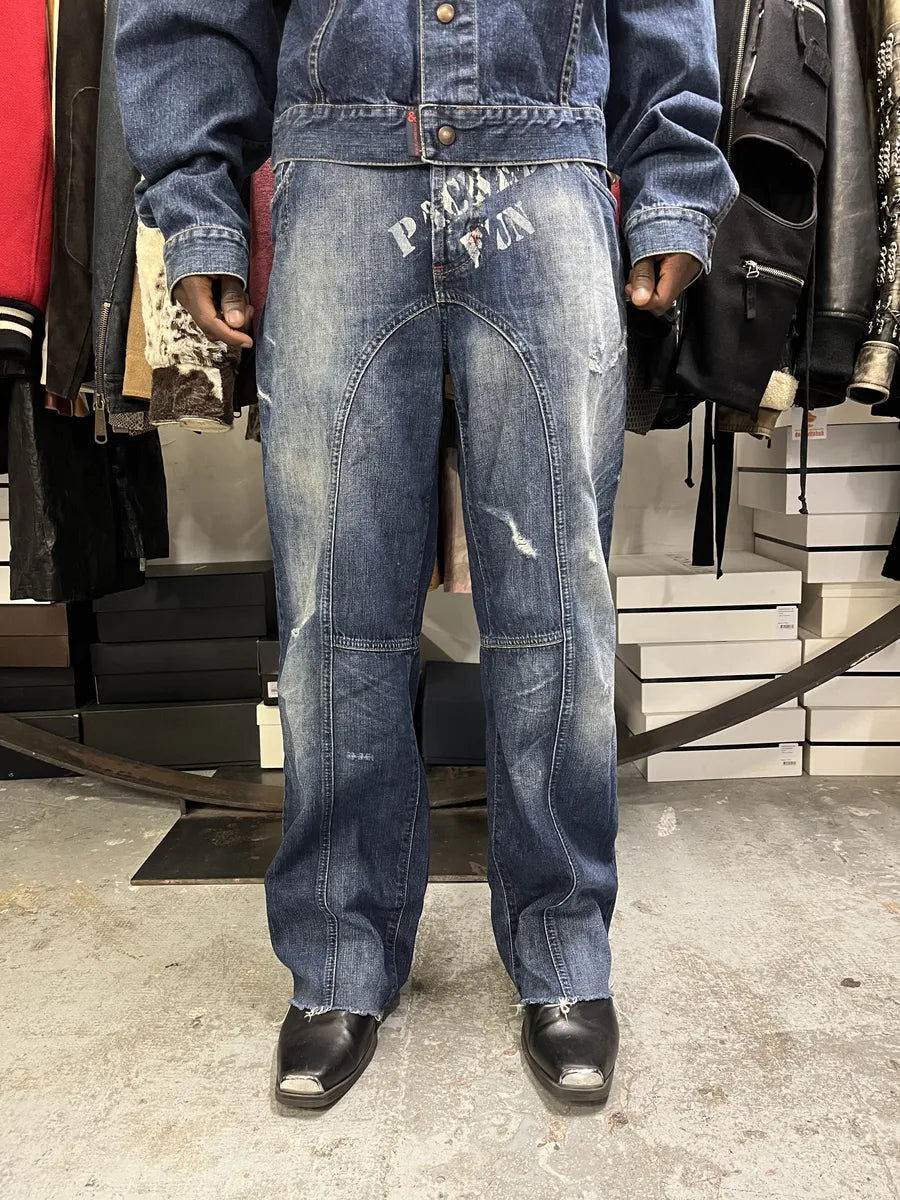 SS2006 Dolce & Gabbana Blue Sun Faded Denim Jeans HKkKdzK 0