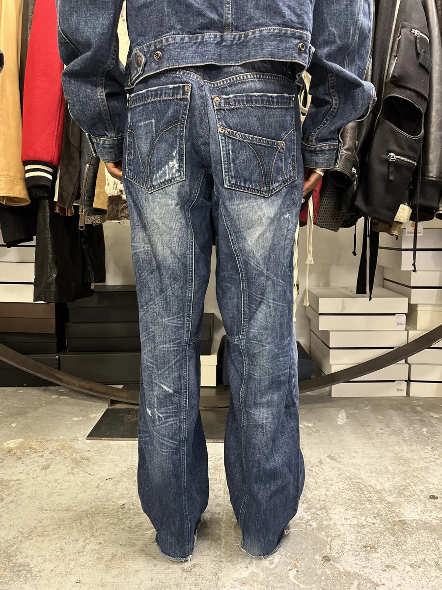 SS2006 Dolce & Gabbana Blue Sun Faded Denim Jeans HKkKdzK 2