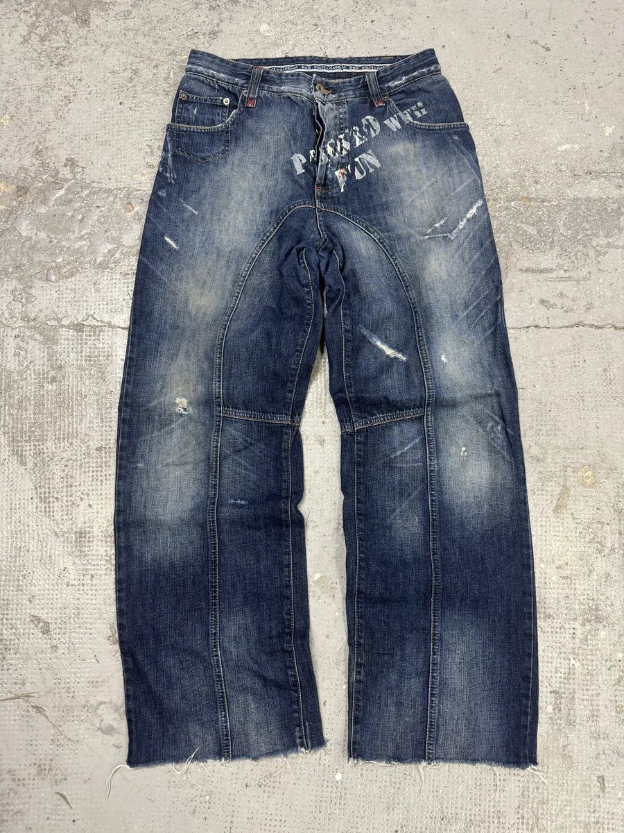 SS2006 Dolce & Gabbana Blue Sun Faded Denim Jeans HKkKdzK 3