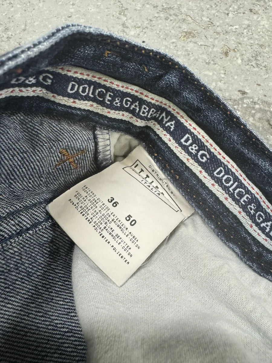 SS2006 Dolce & Gabbana Blue Sun Faded Denim Jeans HKkKdzK 5