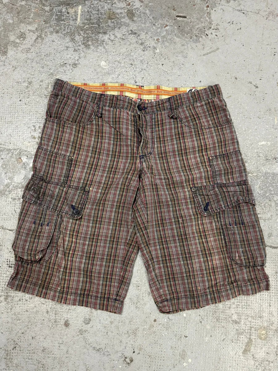 SS2006 Dolce & Gabbana Checked Cargo Shorts iWchCOO 4