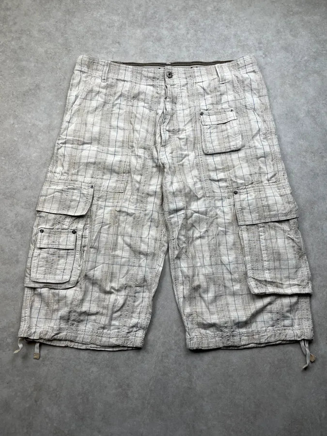 SS2006 Dolce & Gabbana Checkered Beige Cargo Shorts GgwRtlU 1