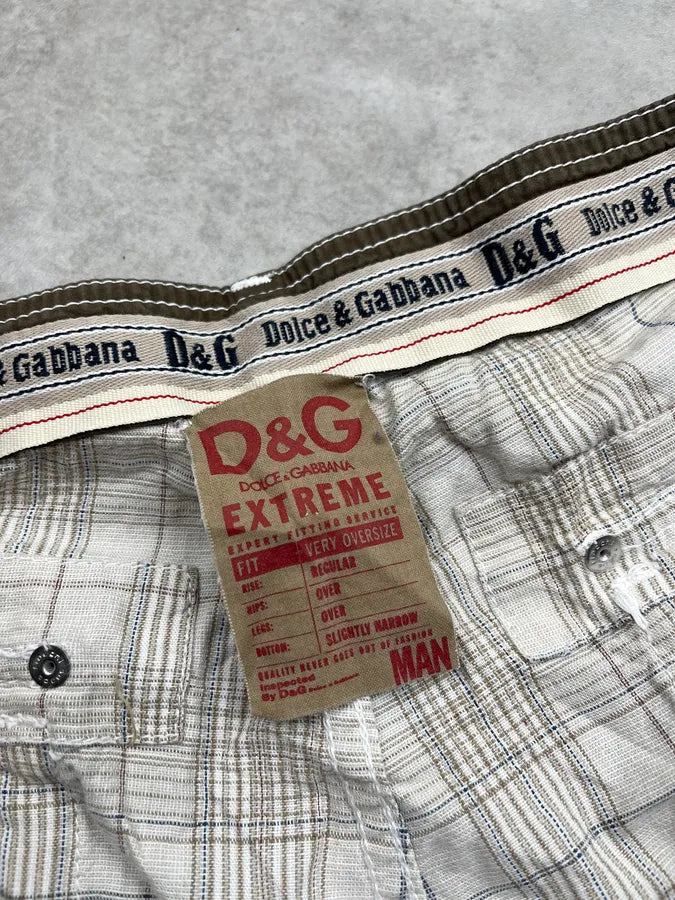 SS2006 Dolce & Gabbana Checkered Beige Cargo Shorts GgwRtlU 10
