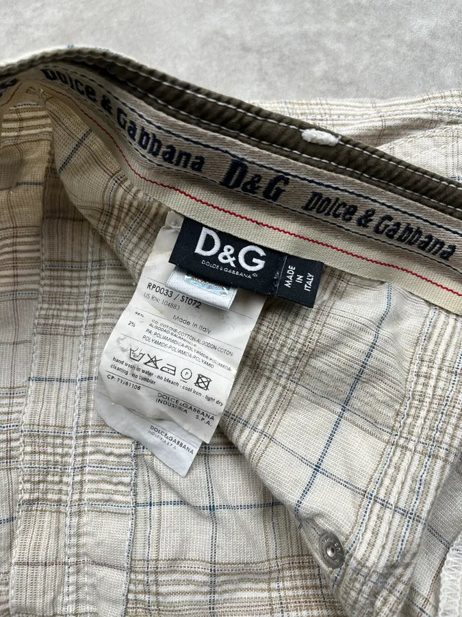 SS2006 Dolce & Gabbana Checkered Beige Cargo Shorts GgwRtlU 13