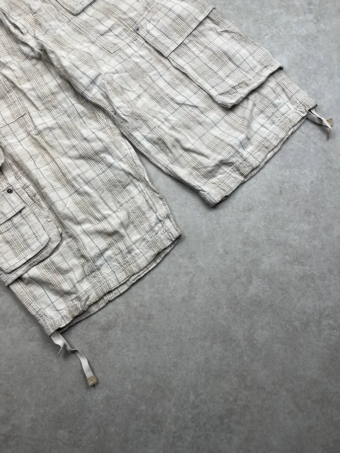 SS2006 Dolce & Gabbana Checkered Beige Cargo Shorts GgwRtlU 5