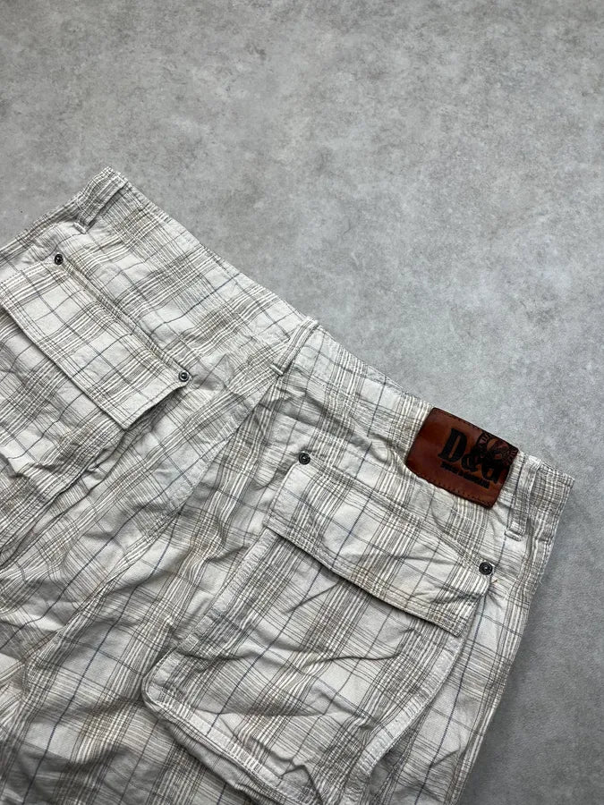 SS2006 Dolce & Gabbana Checkered Beige Cargo Shorts GgwRtlU 7