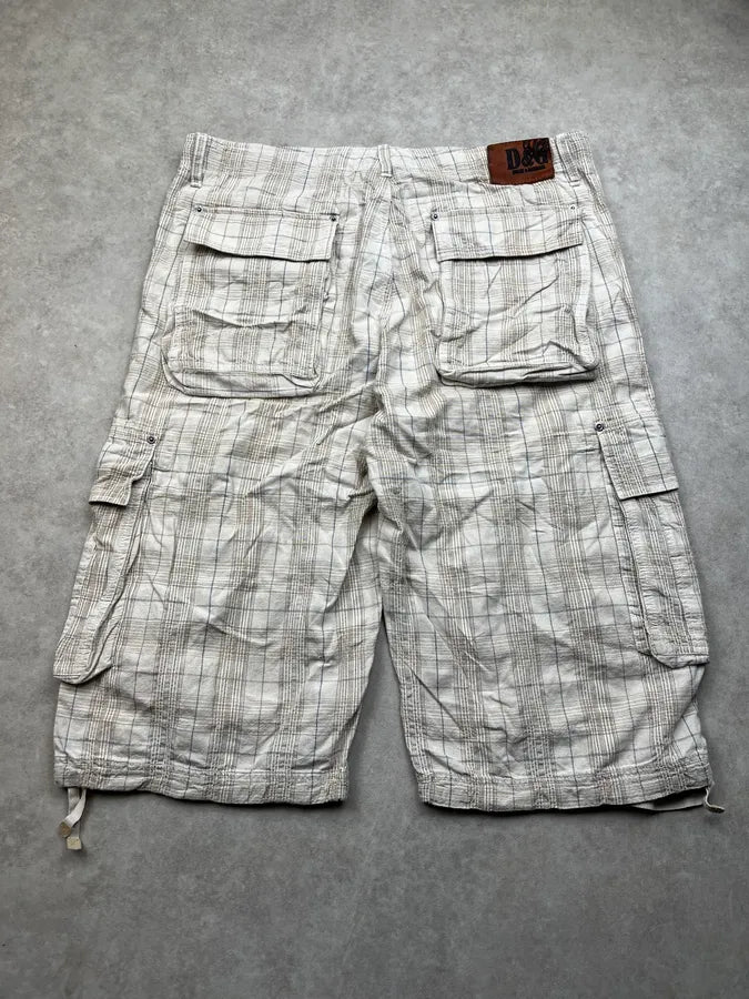 SS2006 Dolce & Gabbana Checkered Beige Cargo Shorts GgwRtlU 8