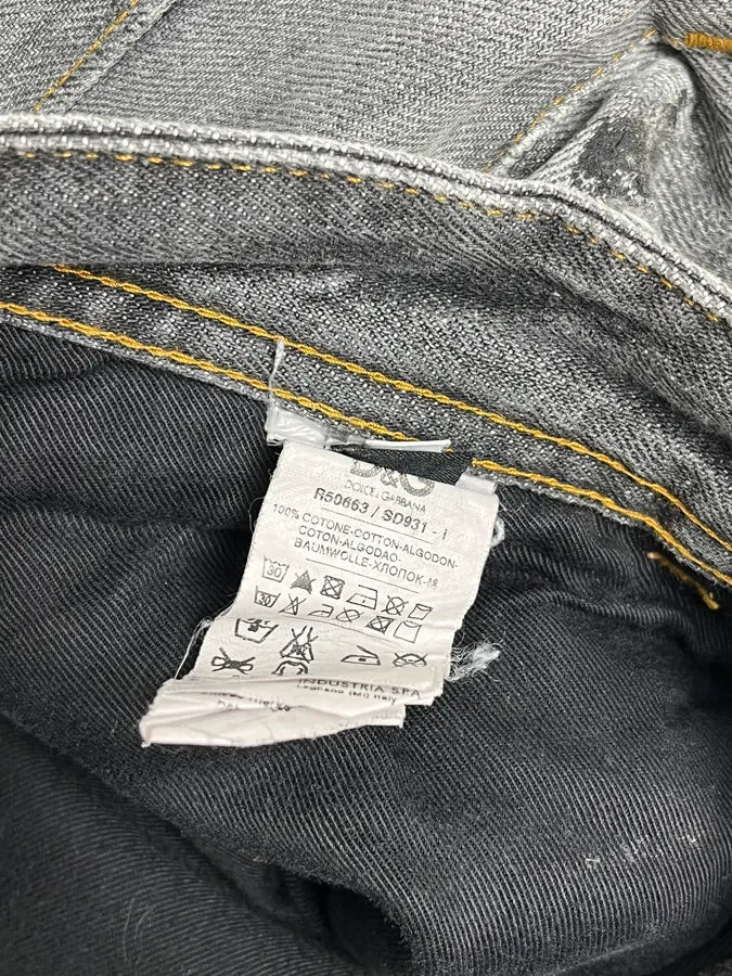 SS2006 Dolce & Gabbana Dirty Effect Grey Denim Jeans WMbUcxL 12