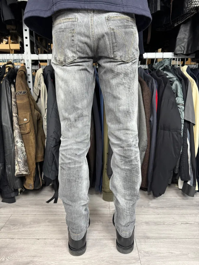 SS2006 Dolce & Gabbana Dirty Effect Grey Denim Jeans WMbUcxL 3