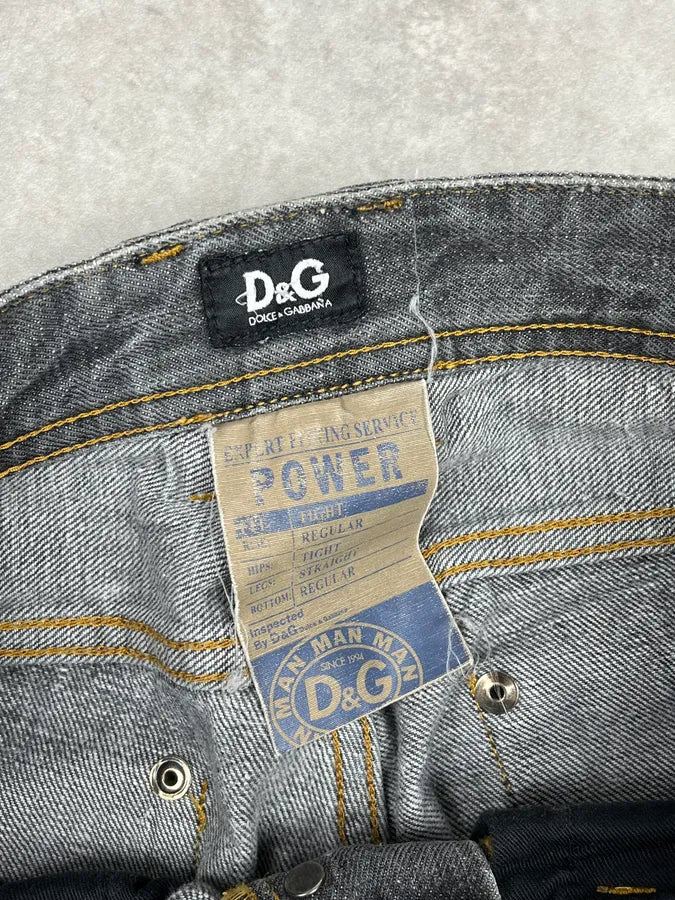 SS2006 Dolce & Gabbana Dirty Effect Slim Grey Denim Jeans WMbUcxL 9