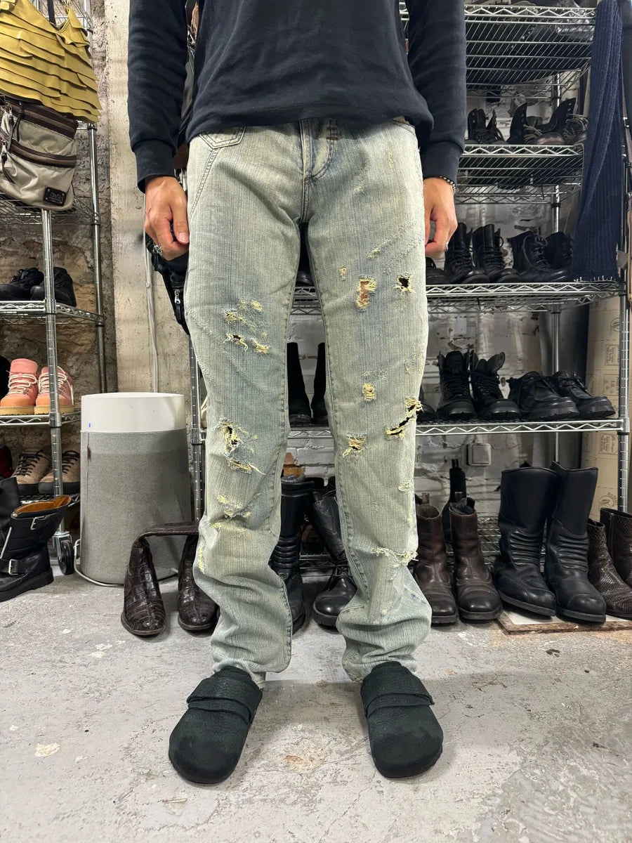 SS2006 Dolce & Gabbana Distressed Blue Denim Jeans qYmXptX 2