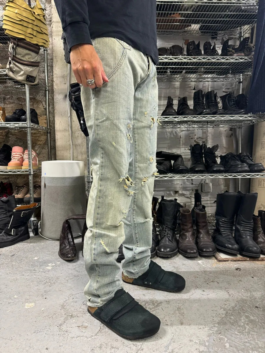 SS2006 Dolce & Gabbana Distressed Blue Denim Jeans qYmXptX 3