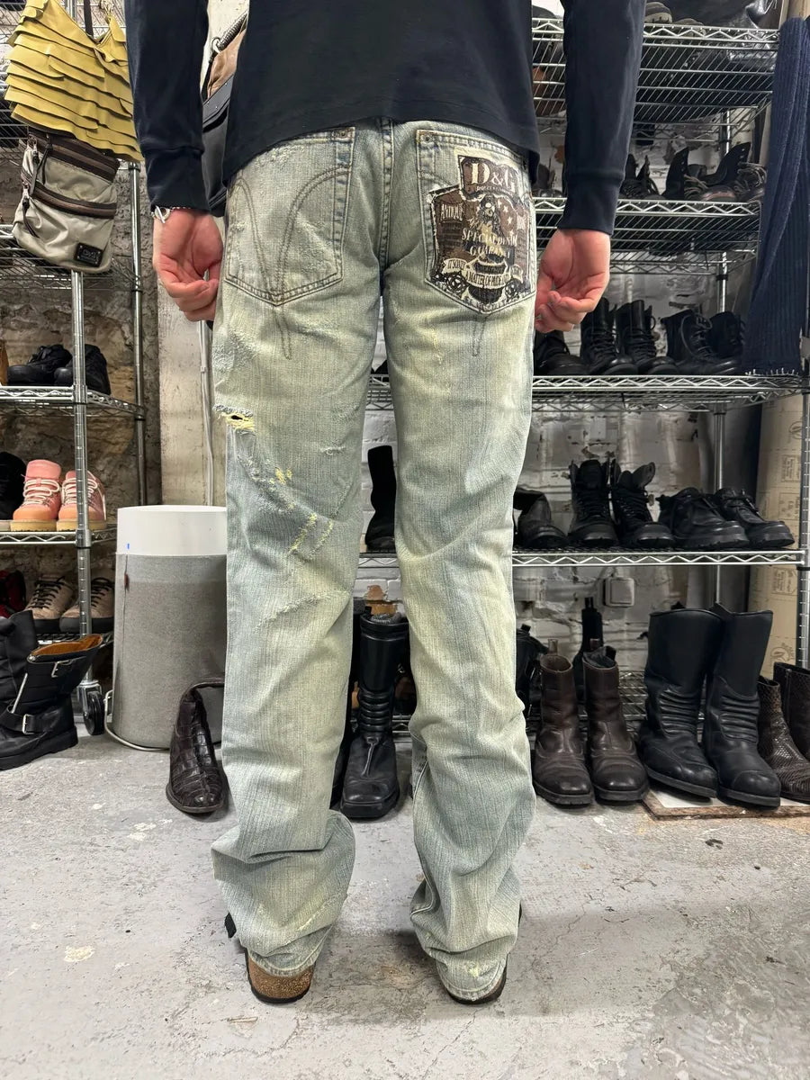 SS2006 Dolce & Gabbana Distressed Blue Denim Jeans qYmXptX 4