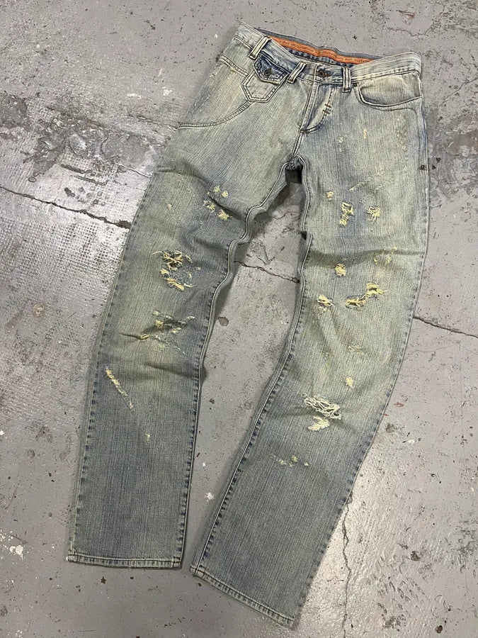 SS2006 Dolce & Gabbana Distressed Blue Denim Jeans qYmXptX 5