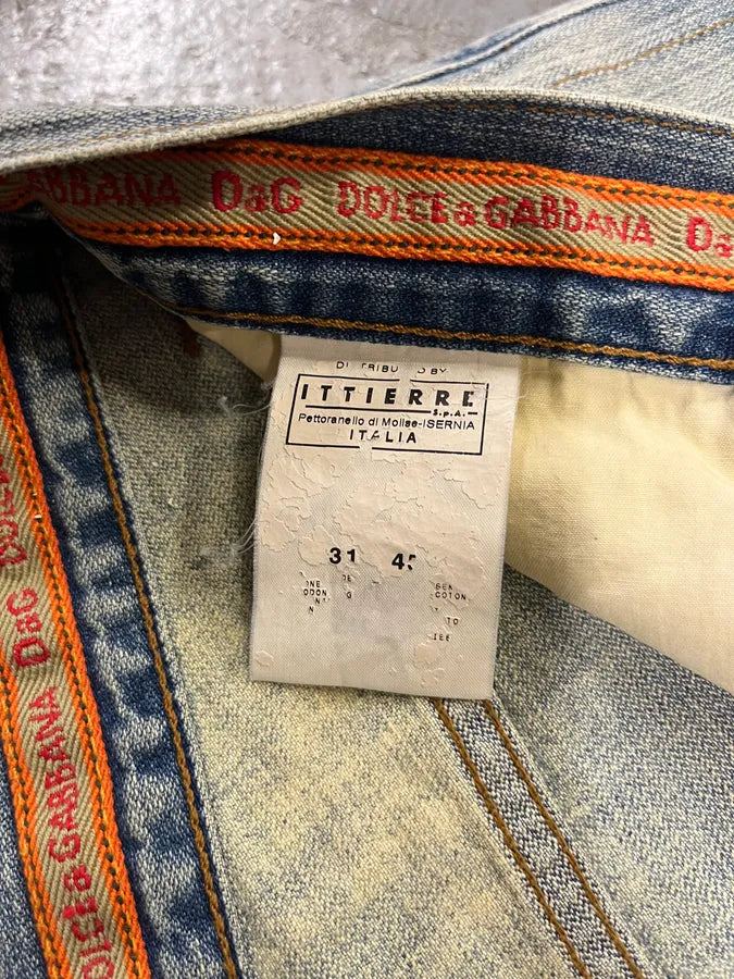 SS2006 Dolce & Gabbana Distressed Blue Denim Jeans qYmXptX 9