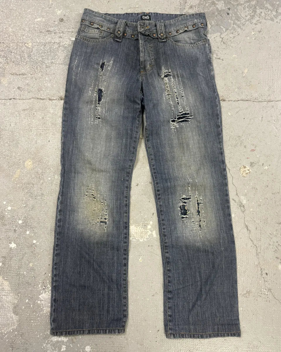 SS2006 Dolce & Gabbana Distressed Denim Jeans (M) 0