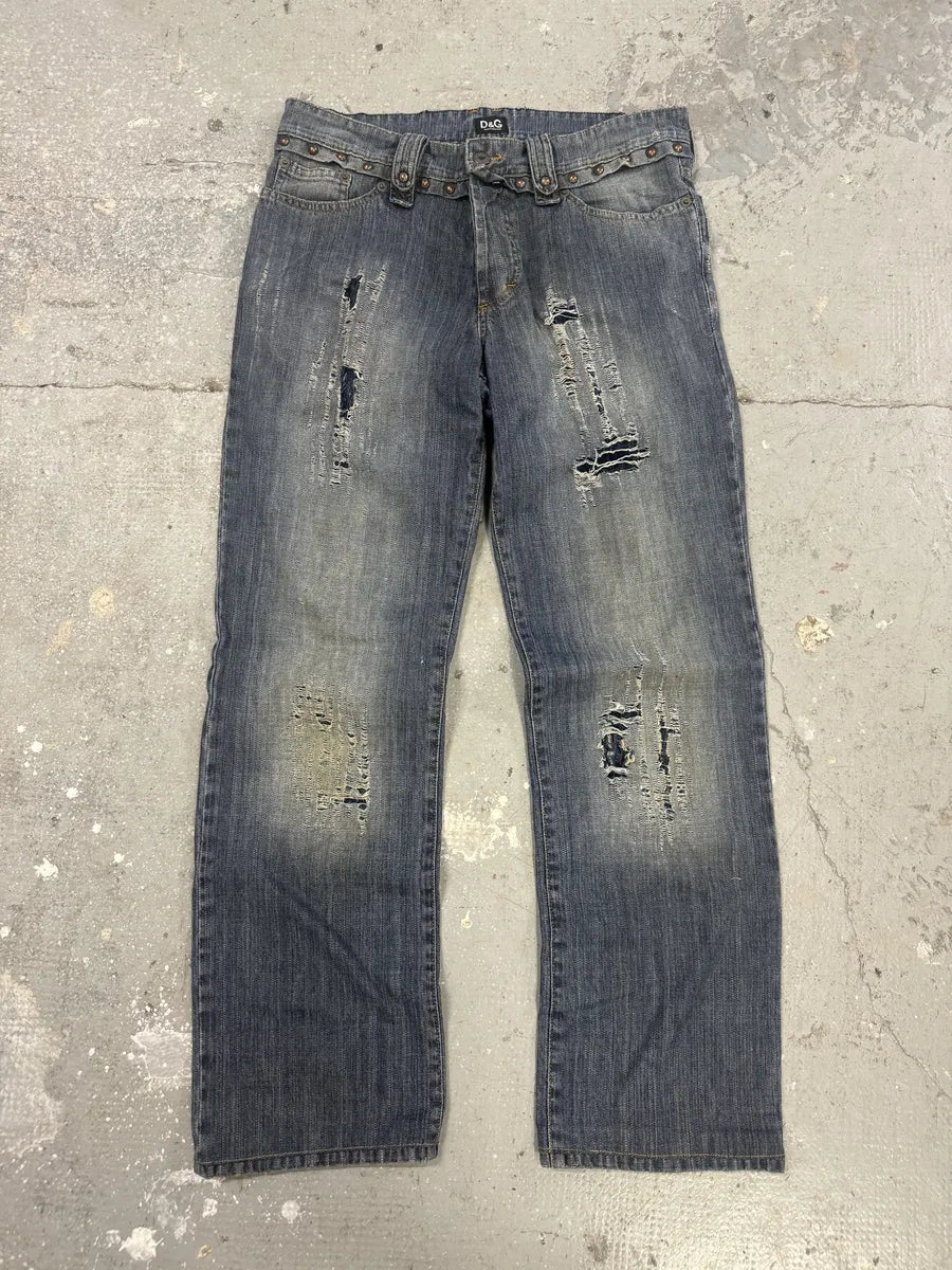 SS2006 Dolce & Gabbana Distressed Denim Jeans (M) 3