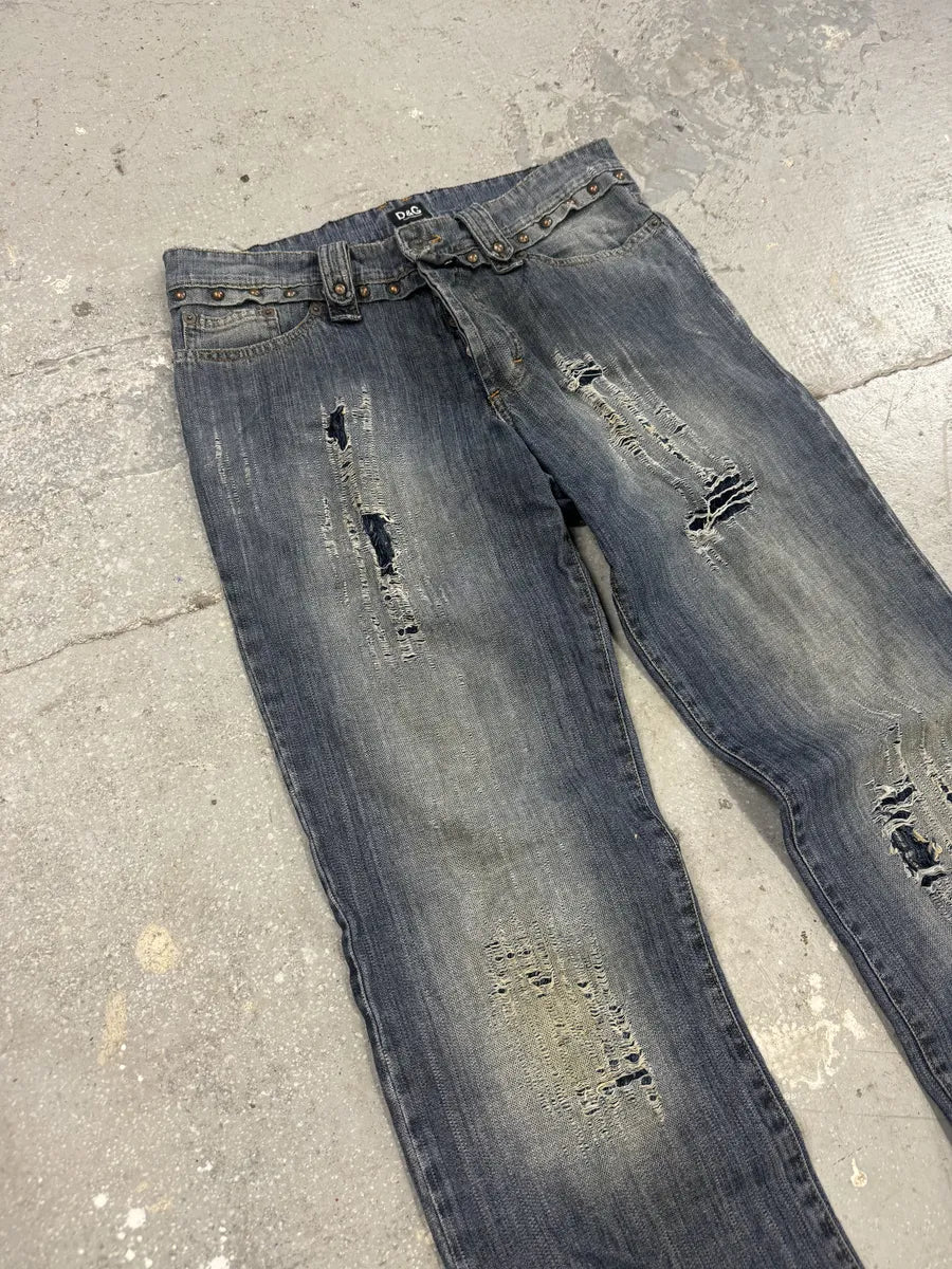 SS2006 Dolce & Gabbana Distressed Denim Jeans (M) 4