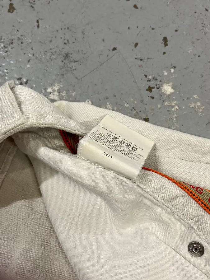 SS2006 Dolce & Gabbana Distressed White Denim Shorts BeyEZpc 12