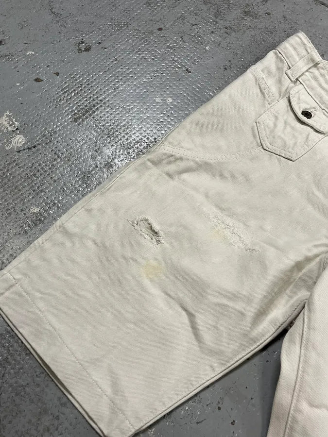 SS2006 Dolce & Gabbana Distressed White Denim Shorts BeyEZpc 7