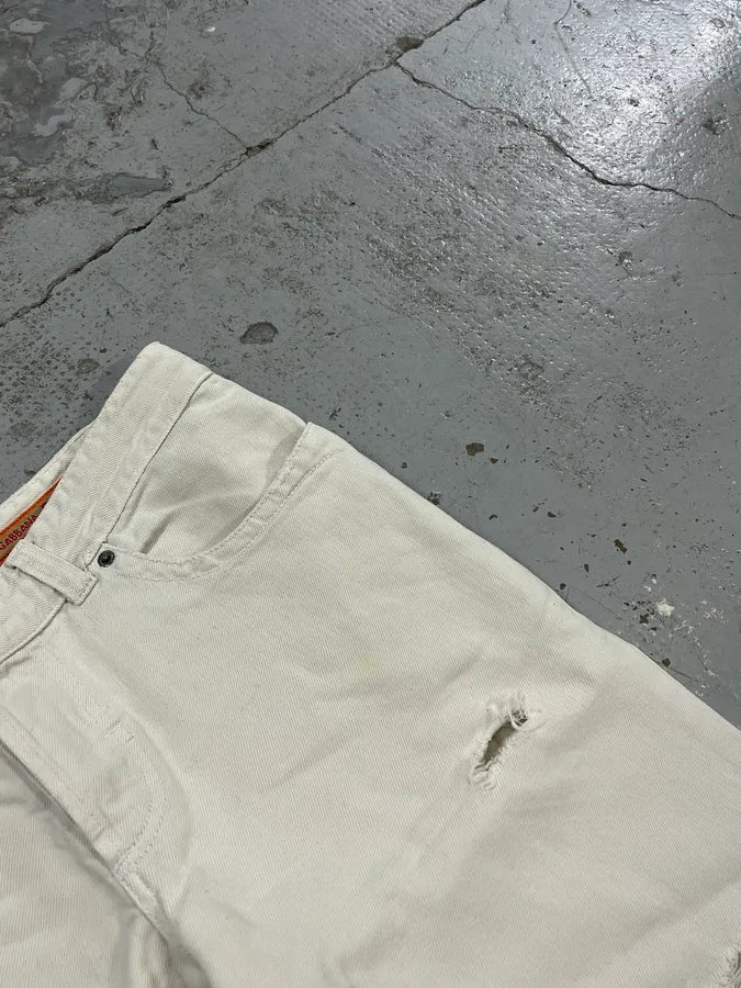 SS2006 Dolce & Gabbana Distressed White Denim Shorts BeyEZpc 8