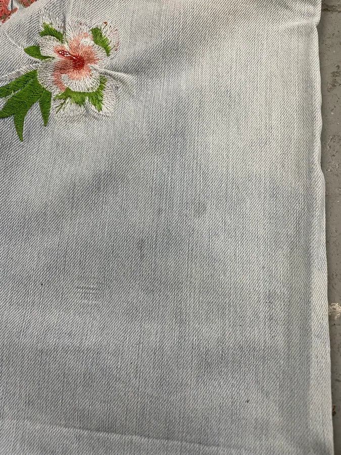 SS2006 Dolce & Gabbana Embroidered Honolulu Blue Distressed Jeans (M/L) euSEVjI 10