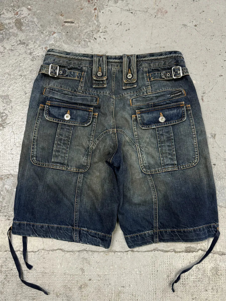SS2006 Dolce & Gabbana Faded Brut Hybrid Denim Shorts KaYePpG 2