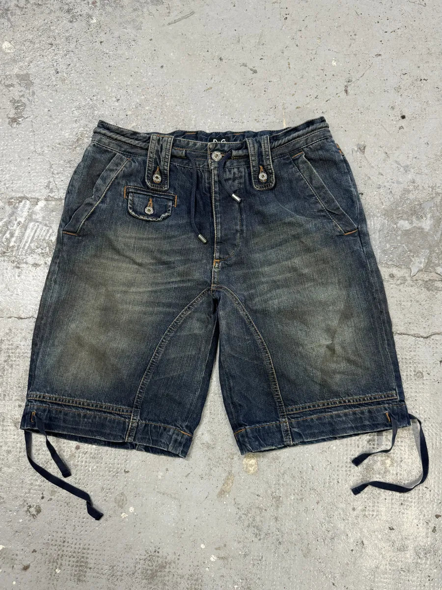 SS2006 Dolce & Gabbana Faded Brut Hybrid Denim Shorts KaYePpG 3