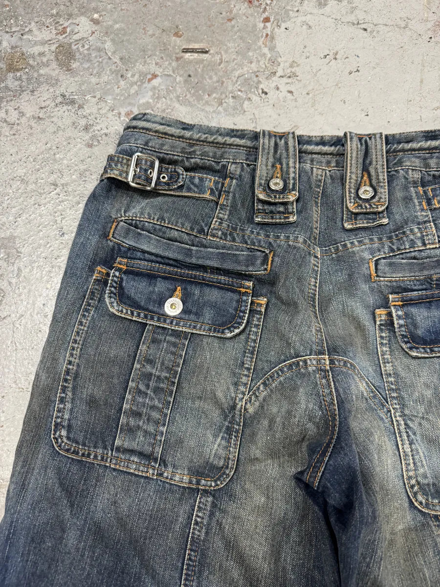 SS2006 Dolce & Gabbana Faded Brut Hybrid Denim Shorts KaYePpG 6