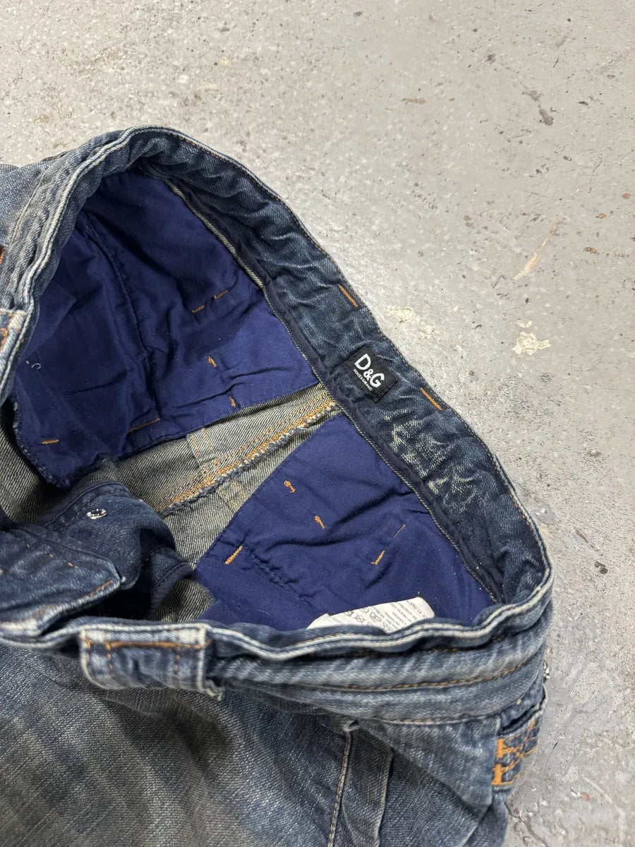 SS2006 Dolce & Gabbana Faded Brut Hybrid Denim Shorts KaYePpG 9