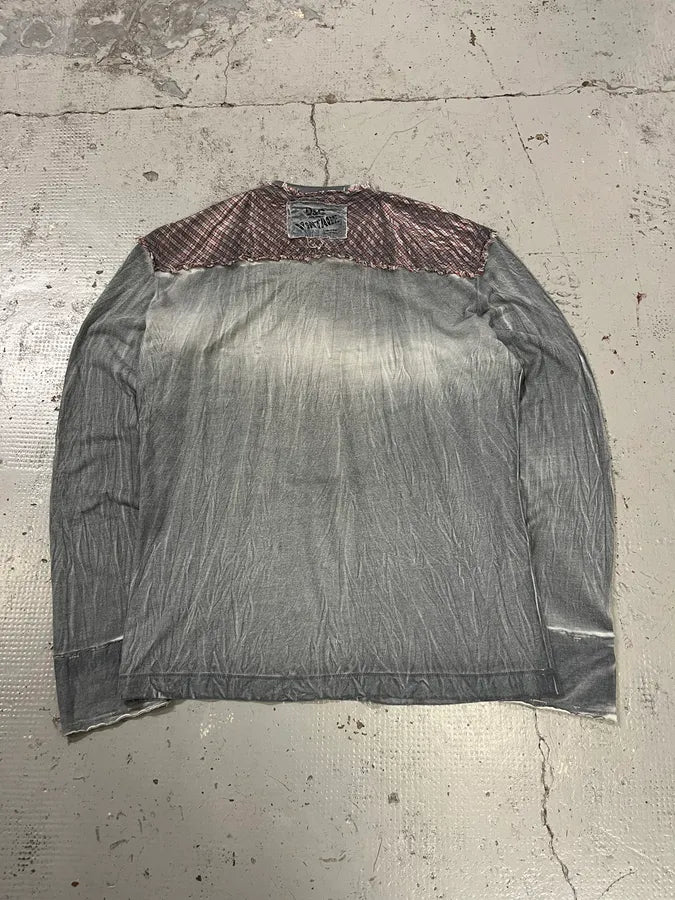 SS2006 Dolce & Gabbana Faded Distressed Grey Henley Longsleeve NTXohQy 6