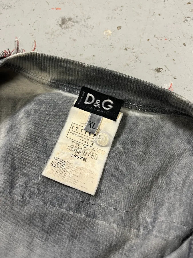 SS2006 Dolce & Gabbana Faded Distressed Grey Henley Longsleeve NTXohQy 8