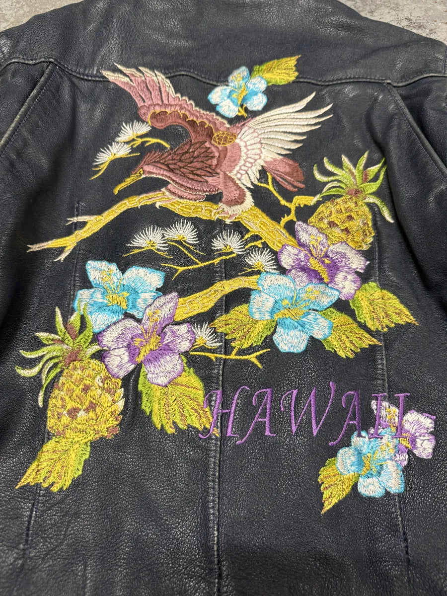 SS2006 Dolce & Gabbana Hawai Navy Leather Jacket HgmYlrj 2