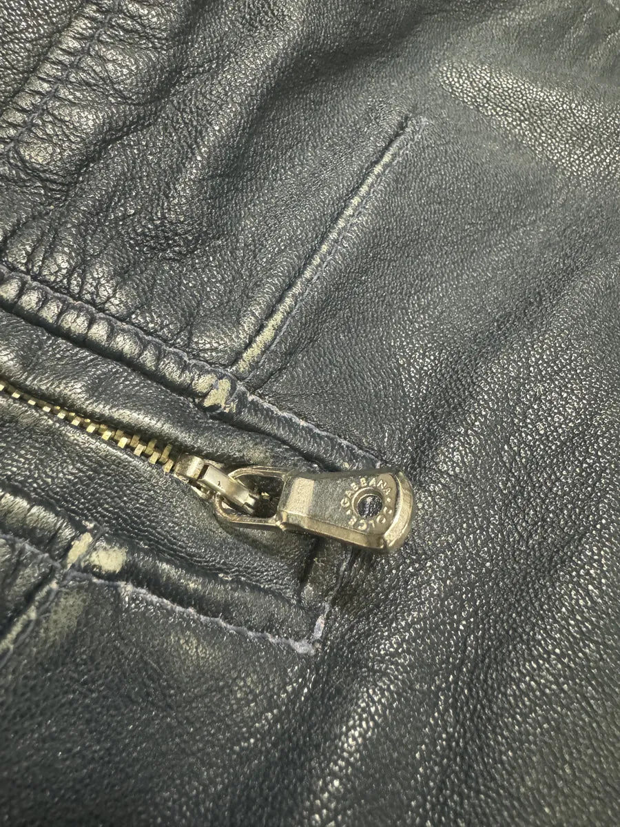 SS2006 Dolce & Gabbana Hawai Navy Leather Jacket HgmYlrj 8