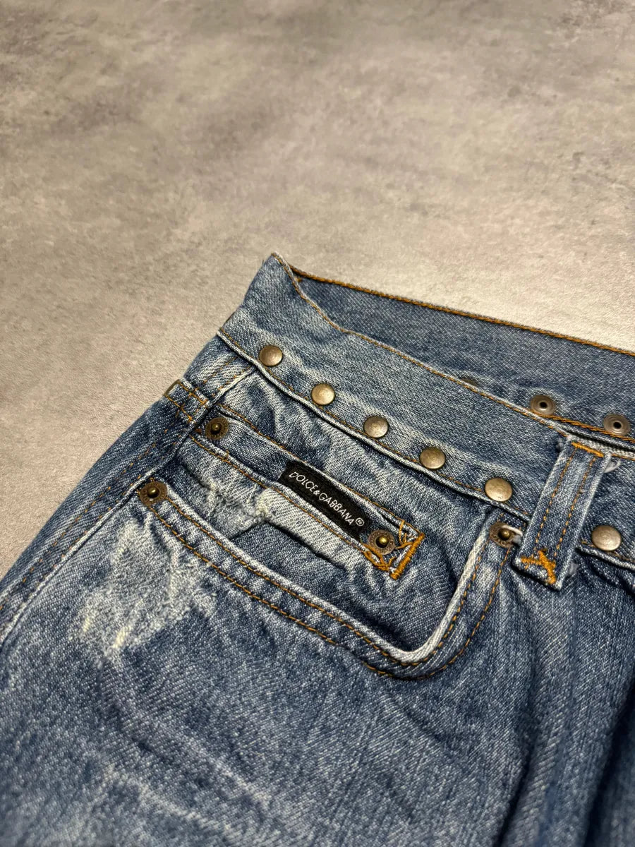 SS2006 Dolce & Gabbana Hawaii Embroidered Denim Jeans (M/L) KvhXSSy 5
