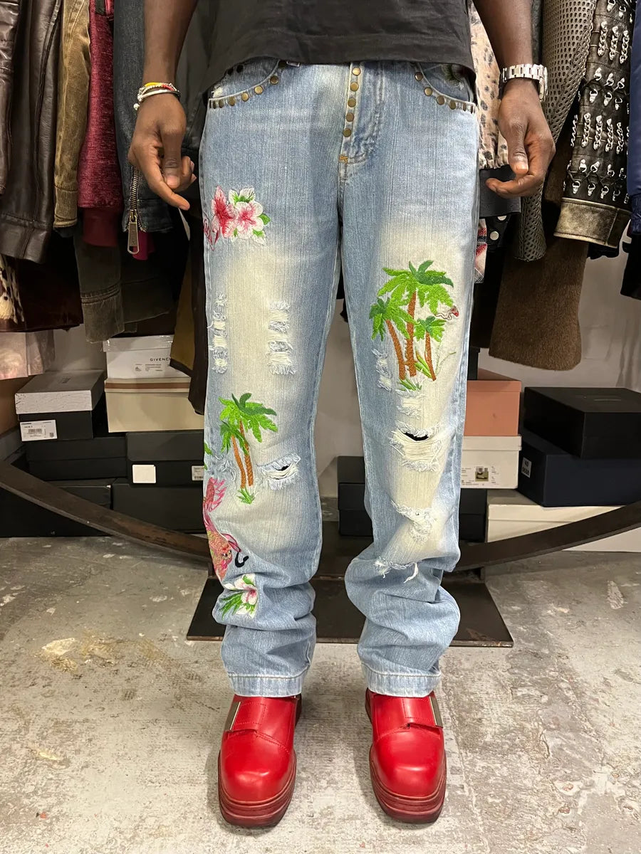 SS2006 Dolce & Gabbana Honolulu Distressed Denim Jeans avSNCUL 0