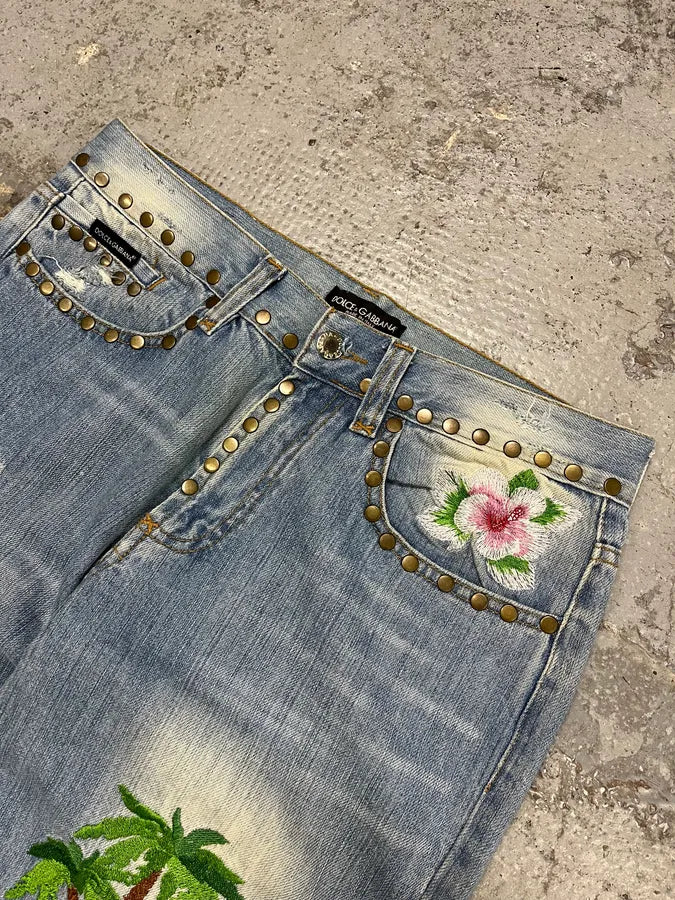 SS2006 Dolce & Gabbana Honolulu Distressed Denim Jeans avSNCUL 5