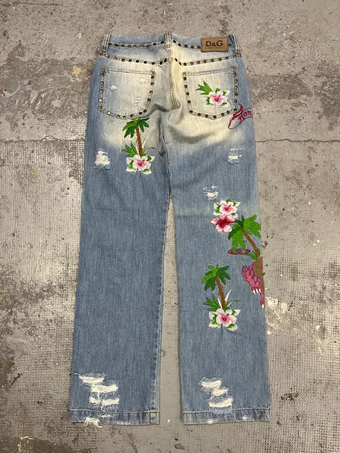 SS2006 Dolce & Gabbana Honolulu Distressed Denim Jeans avSNCUL 6