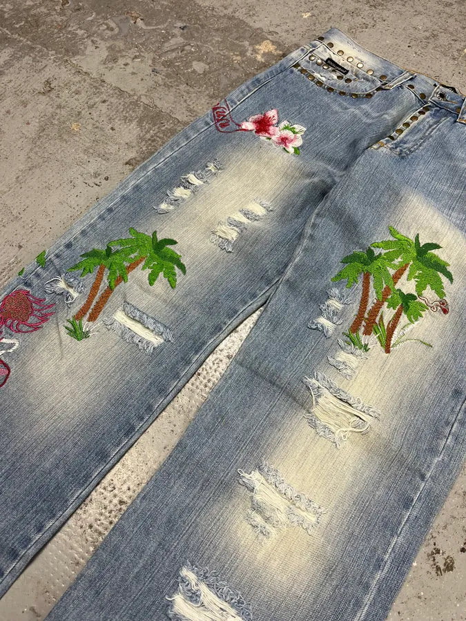 SS2006 Dolce & Gabbana Honolulu Distressed Denim Jeans avSNCUL 8