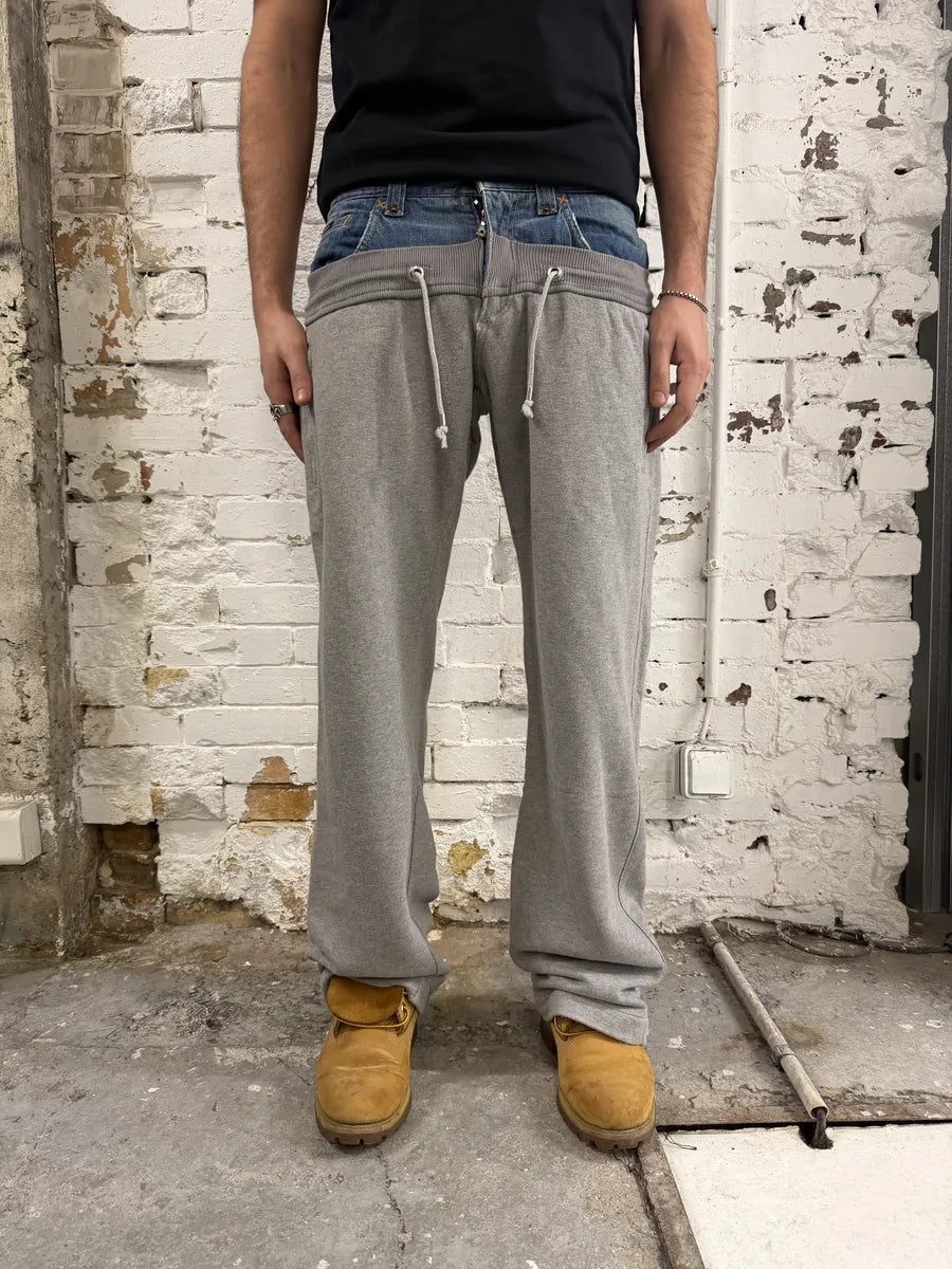 SS2006 Dolce & Gabbana Hybrid Denim Grey Jogger Pants vhbICDU 3