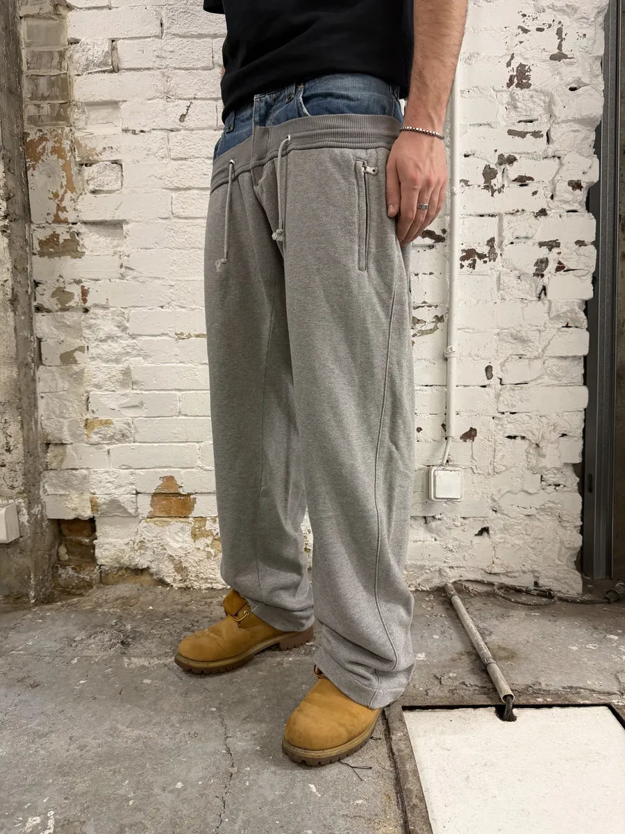 SS2006 Dolce & Gabbana Hybrid Denim Grey Jogger Pants vhbICDU 5