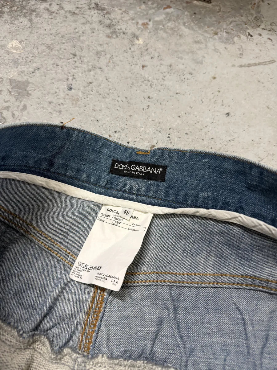 SS2006 Dolce & Gabbana Hybrid Denim Grey Jogger Pants vhbICDU 8