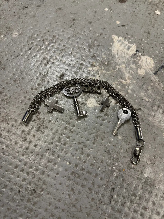 SS2006 Dolce & Gabbana Keys & Crosses Stainless Steel Bracelet (OS) NgcFlCV 1