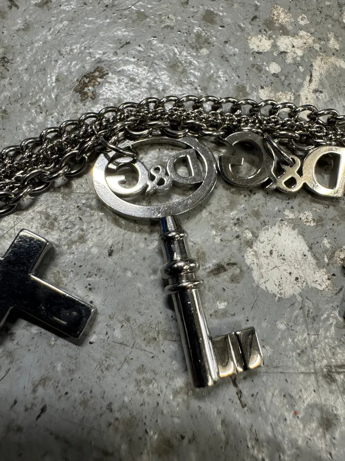 SS2006 Dolce & Gabbana Keys & Crosses Stainless Steel Bracelet (OS) NgcFlCV 3