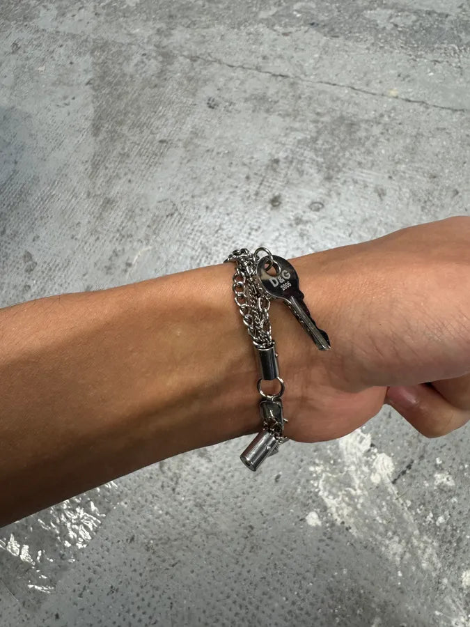 SS2006 Dolce & Gabbana Keys & Crosses Stainless Steel Bracelet (OS) NgcFlCV 5