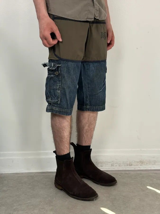 SS2006 Dolce & Gabbana Khaki Hybrid Cargo Denim Shorts EdEadTi 3