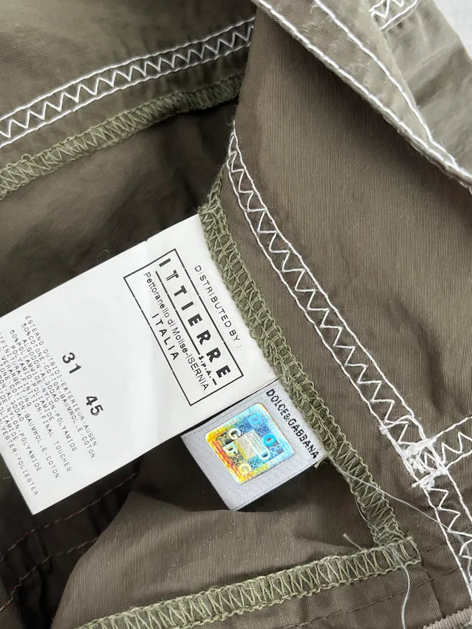 SS2006 Dolce & Gabbana Khaki Hybrid Cargo Denim Shorts EdEadTi 11